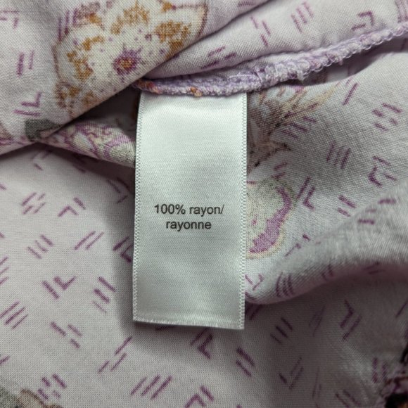 Maurice's Pink & Purple Floral Long Sleeve Blouse Size Medium - Picture 11 of 15